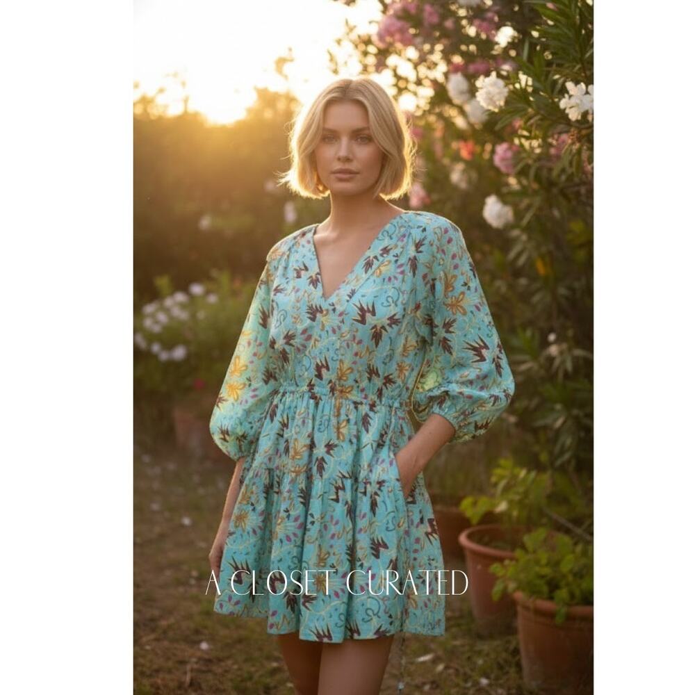 A.L.C Sally Cotton Mini Dress 12 Green NEW